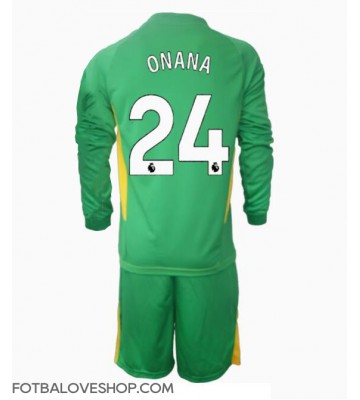 Manchester United Andre Onana #24 Brankářské Dětské Alternativní Dres 2024-25 Dlouhý Rukáv (+ trenýrky)